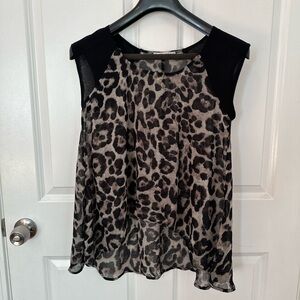 Animal Print Sleeveless Top See Through in S